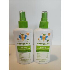 Lot Of 2 Babyganics Natural Insect Repellent Pump Spray 6oz/177ml New